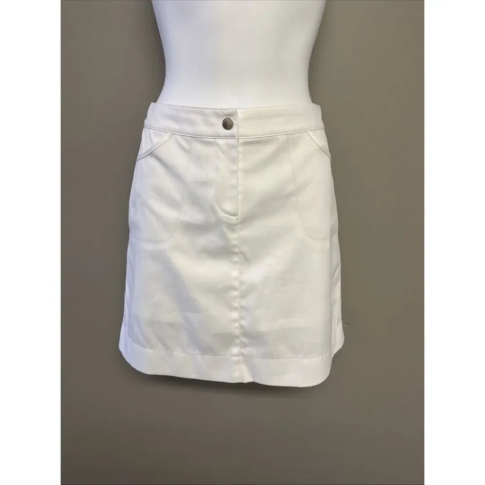 Cutter & Buck White Button Zip Pockets Golf Skort Shorts Size 4